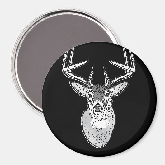 Buck on Black White Tail Deer classic Magneet (Voorkant / Achterkant)