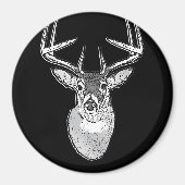 Buck on Black White Tail Deer classic Magneet (Voorkant)