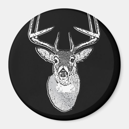 Buck on Black White Tail Deer classic Magneet (Voorkant)