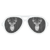 Buck on Black White Tail Deer head Aviator Zonnebril (Voorkant)