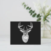 Buck on Black White Tail Deer head Briefkaart (Staand voorkant)