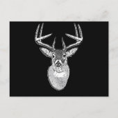 Buck on Black White Tail Deer head Briefkaart (Voorkant)