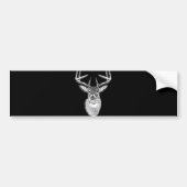 Buck on Black White Tail Deer head Bumpersticker (Voorkant)