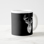 Buck on Black White Tail Deer head Grote Koffiekop (Voorkant rechts)
