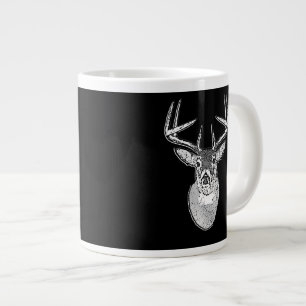Buck on Black White Tail Deer head Grote Koffiekop