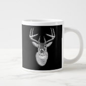 Buck on Black White Tail Deer head Grote Koffiekop (Rechts)