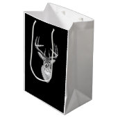 Buck on Black White Tail Deer Medium Cadeauzakje (Voorkant Gekanteld)