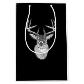 Buck on Black White Tail Deer Medium Cadeauzakje (Voorkant)
