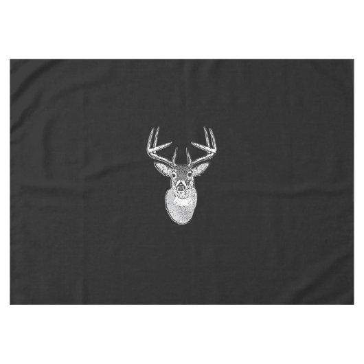 Buck on Black White Tail Deer Tafelkleed (Voorkant (Horizontaal))