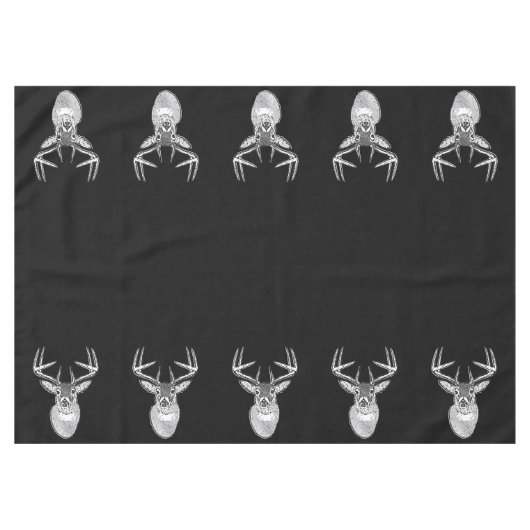 Buck on Black White Tail Deer Tafelkleed (Voorkant (Horizontaal))