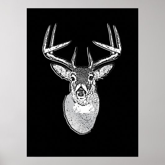 Buck on Bold Black White Tail Deal Poster (Voorkant)