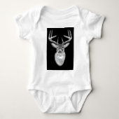 Buck on Bold Black White Tail Deal Romper (Voorkant)