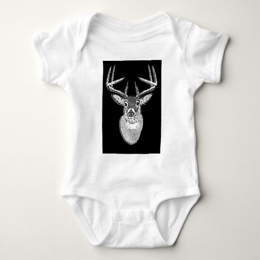 Buck on Bold Black White Tail Deal Romper (Voorkant)