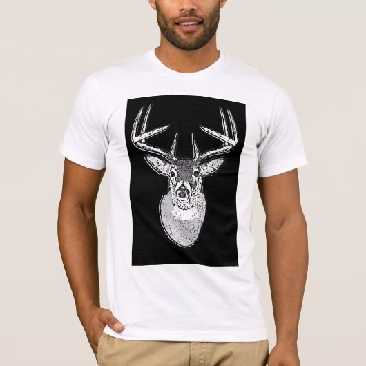 Buck on Bold Black White Tail Deal T-shirt (Voorkant)