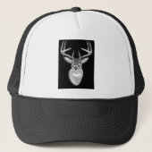Buck on Bold Black White Tail Deal Trucker Pet (Voorkant)