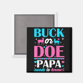 Buck Or Doe Papa Needs To Know Keeper Of Gender Re Magneet (Voorkant / Achterkant)