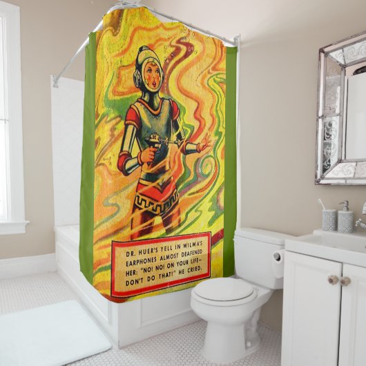 Buck Rogers uit 1930 komiek Wilma Deering Douchegordijn (In situ)