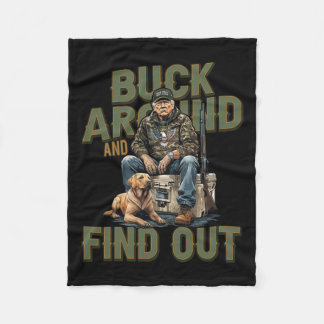 Buck rond en ontdek de grappige Trump Camo-jacht Fleece Deken