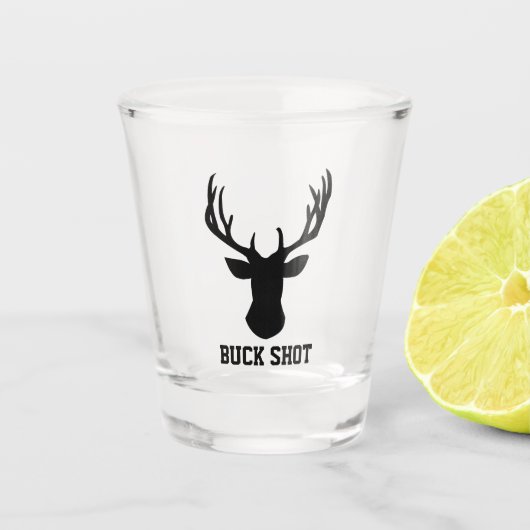 Buck Shot Jouw tekst Shot Glas (Voorkant)