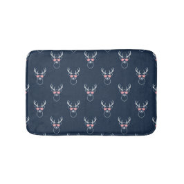 Buck Silhouet op Blauwe Badmat
