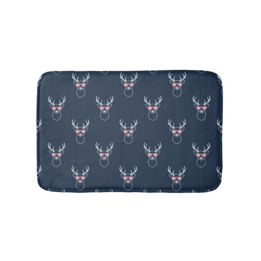 Buck Silhouet op Blauwe Badmat (Voorkant)