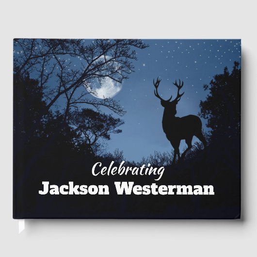 Buck Silhouette bij Night Memorial Guest Book Gastenboek (Voorkant)