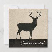 Buck Silhouette Black & Ivory Invitation Kaart (Voorkant)
