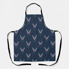 Buck Silhouette on Blue Apron Schort