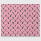 Buck Silhouetten op Roze Cadeaupapier (Vlak)