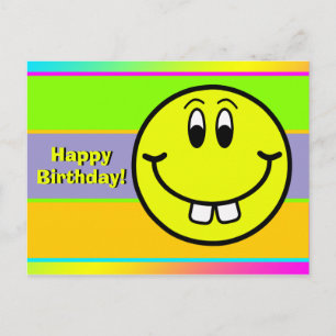 Buck Teeth Smiling Face Emoji Birthday Briefkaart