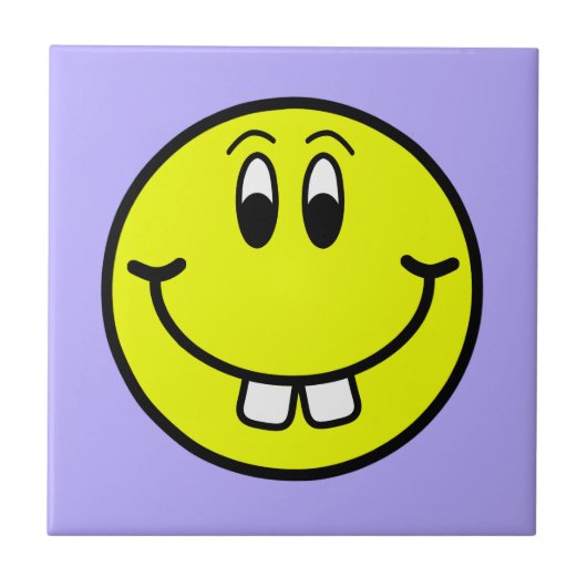 Buck Teeth Smiling Face Emoji Ceramic Photo Tile Tegeltje (Voorkant)