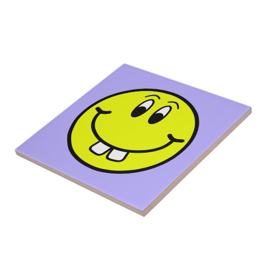 Buck Teeth Smiling Face Emoji Ceramic Photo Tile Tegeltje (Zijkant)