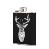 Buck trofee op Black White Tail Deer Heupfles (Links)