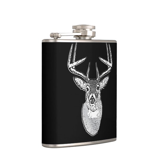 Buck trofee op Black White Tail Deer Heupfles (Rechts)