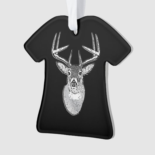 Buck trofee op Black White Tail Deer Ornament (voorkant)