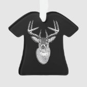 Buck trofee op Black White Tail Deer Ornament (voorkant)