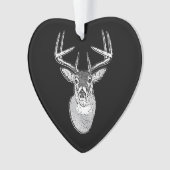 Buck trofee op Black White Tail Deer Ornament (voorkant)