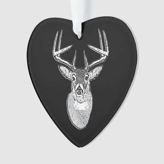 Buck trofee op Black White Tail Deer Ornament (voorkant)