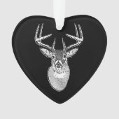 Buck trofee op Black White Tail Deer Ornament (voorkant)