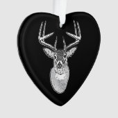 Buck trofee op Black White Tail Deer Ornament (voorkant)