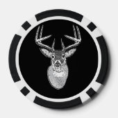 Buck trofee op Black White Tail Deer Poker Chips (Achterkant)