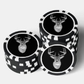 Buck trofee op Black White Tail Deer Poker Chips (Opstapeling)