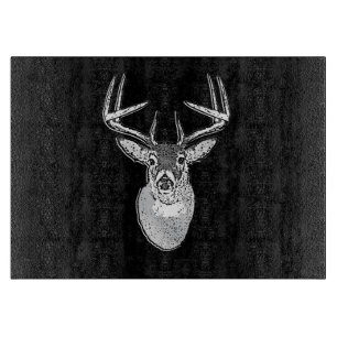 Buck trofee op Black White Tail Deer Snijplank