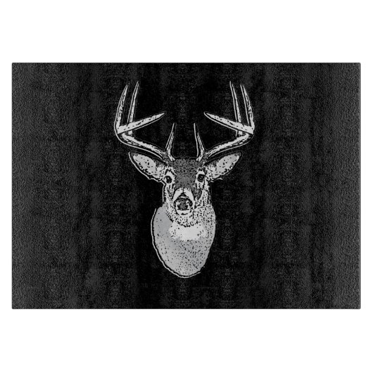 Buck trofee op Black White Tail Deer Snijplank (Voorkant)