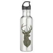 Buck Trophy Herten Silhouet in Camouflage Groen Waterfles (Voorkant)