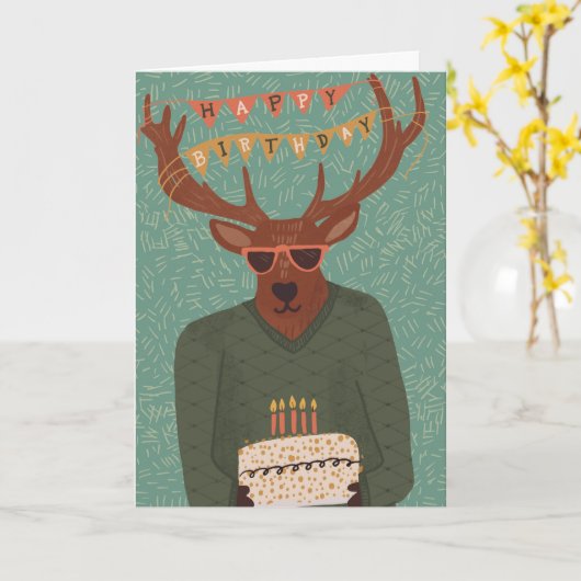 Buck Wild Adult Birthday Wenskaart Kaart (Gele Bloem)