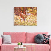 Buck Wild Deer in Bossen Canvas Art Print (Insitu (Woonkamer))