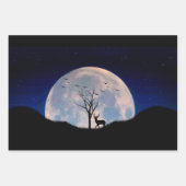Buck with Big Rack Against Full Moon Inpakpapier Vel (Voorkant 2)