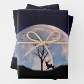 Buck with Big Rack Against Full Moon Inpakpapier Vel (In situ)