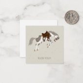 Buck you! Bucking Pinto Horse Custom Mini Notitiekaartje (Voorkant / Achterkant in situ)